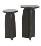 Set de dos mesas de acento madera obscuras