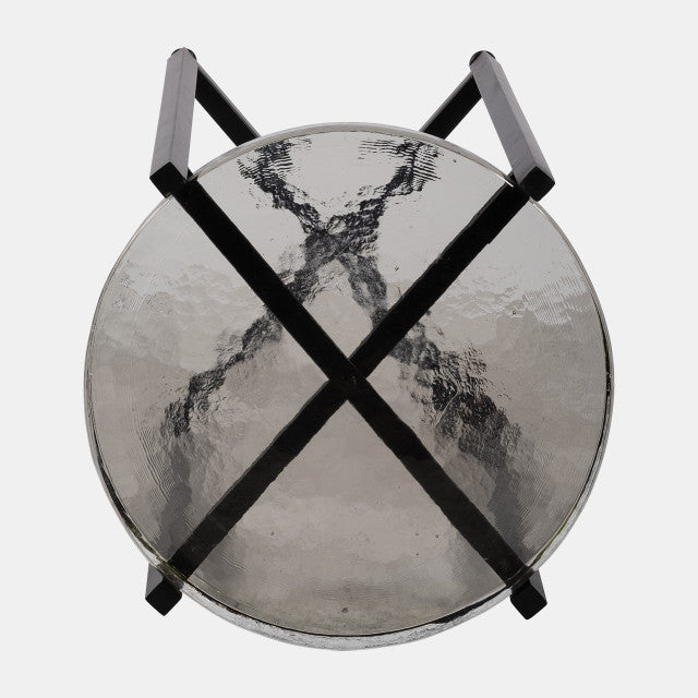 Mesa auxiliar cristal ahumado