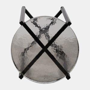 Mesa auxiliar cristal ahumado