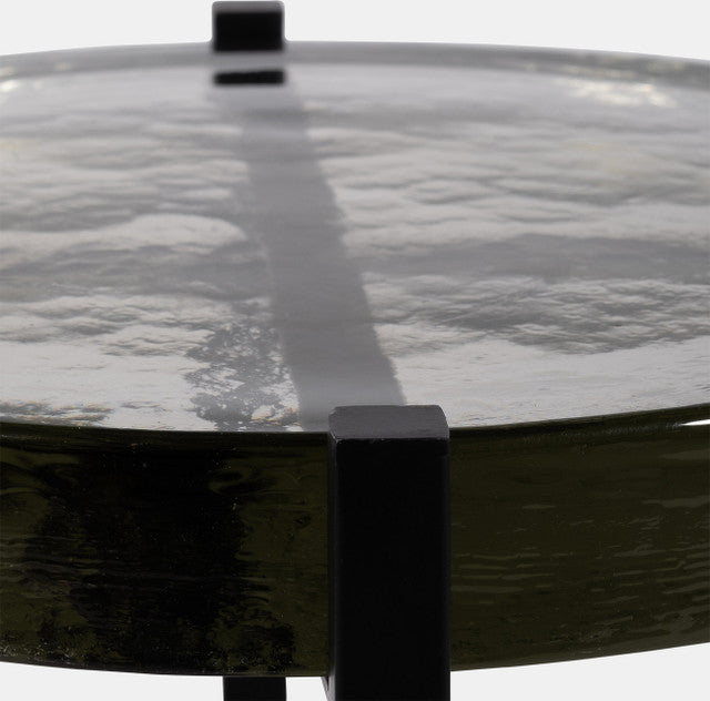 Mesa auxiliar cristal ahumado