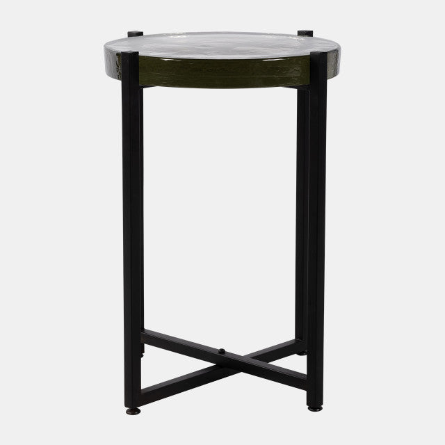 Mesa auxiliar cristal ahumado