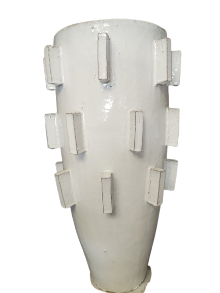 Jarron Alto esmaltado blanco