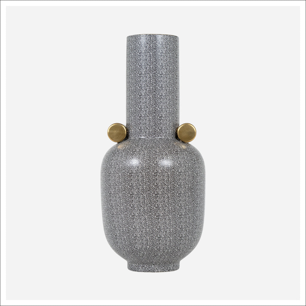 Jarrón ceramico gris mediano