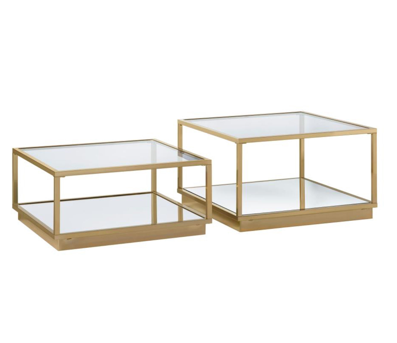 Mesa de centro Duo cromo dorado