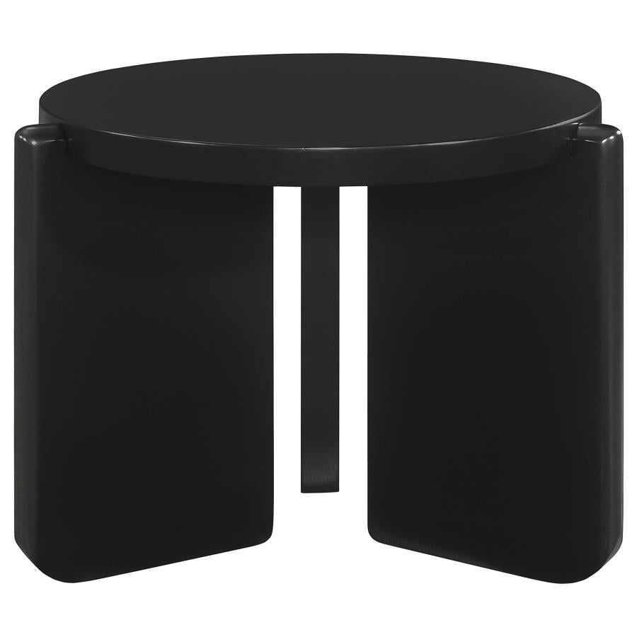 Mesa lateral redonda negra