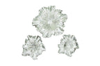 Set de tres flores en color plata