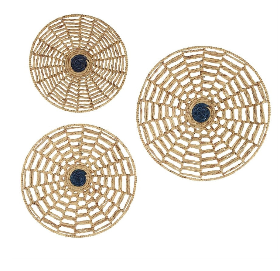 Set de tres platones tejidos