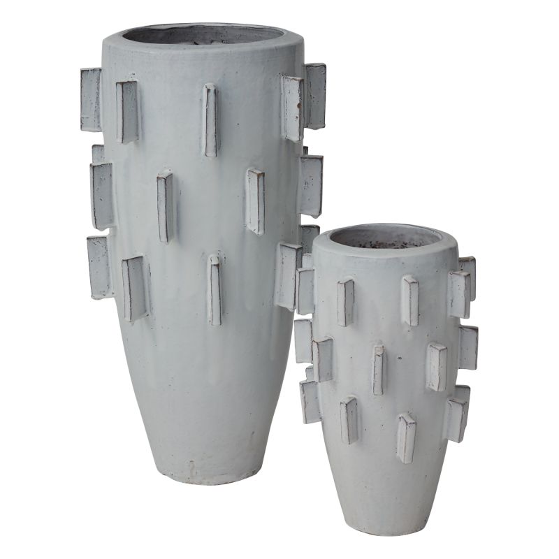 Jarron Alto esmaltado blanco