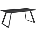 Mesa de comedor rectangular marmoleada negra