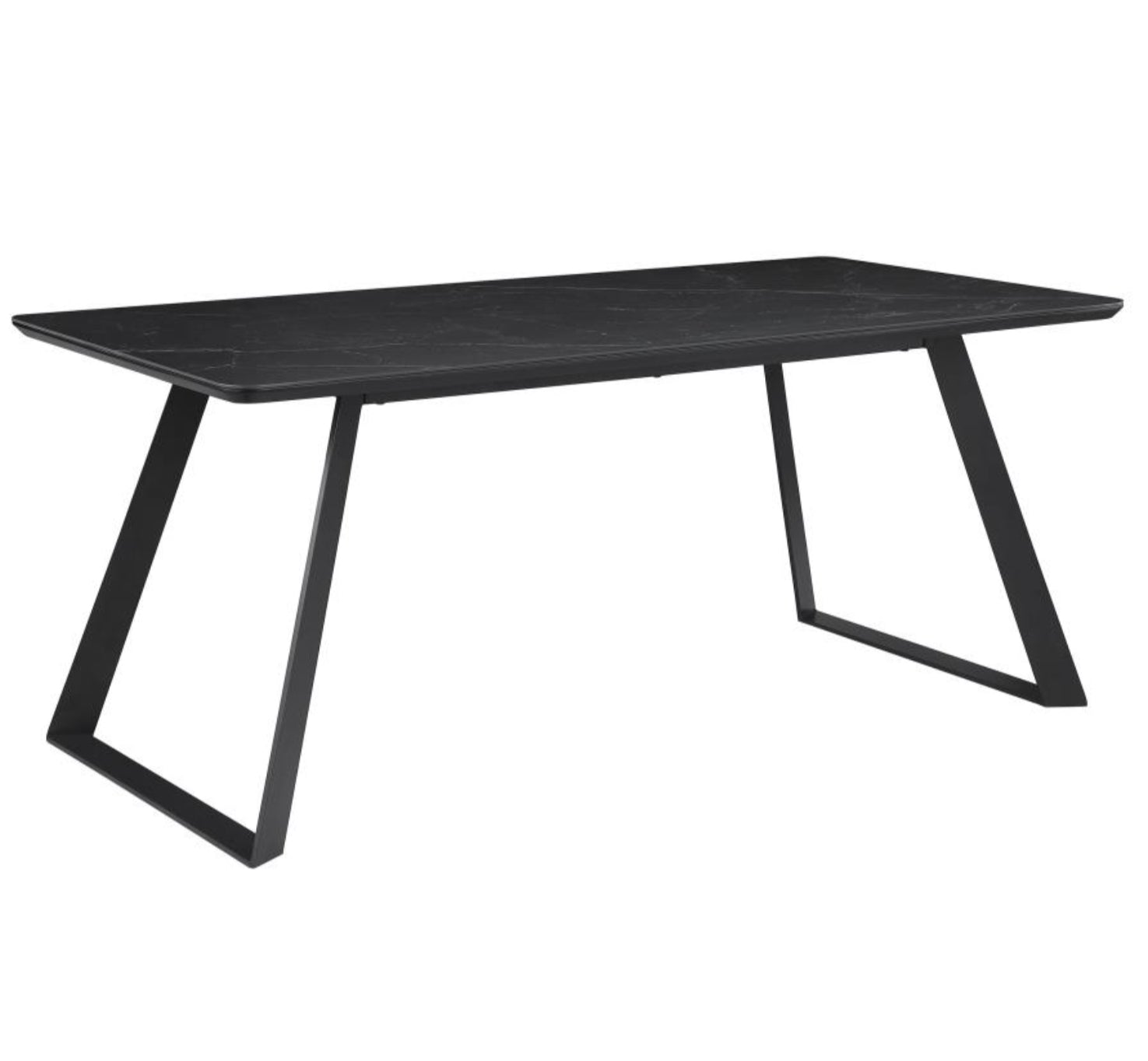 Mesa de comedor rectangular marmoleada negra