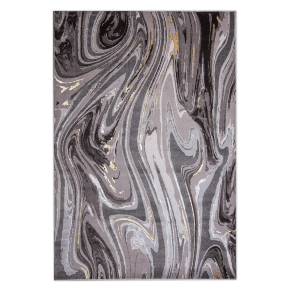 Tapete Ayda en plata obscuro