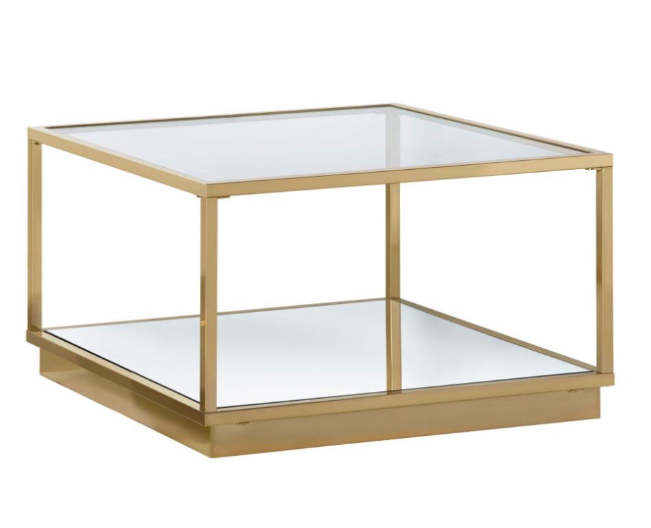 Mesa de centro Duo cromo dorado