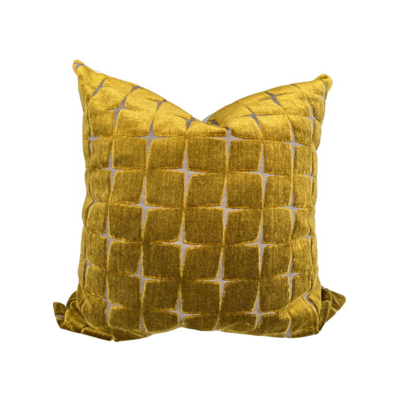 Cojín verde geométrico