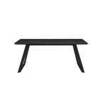 Mesa de comedor rectangular marmoleada negra