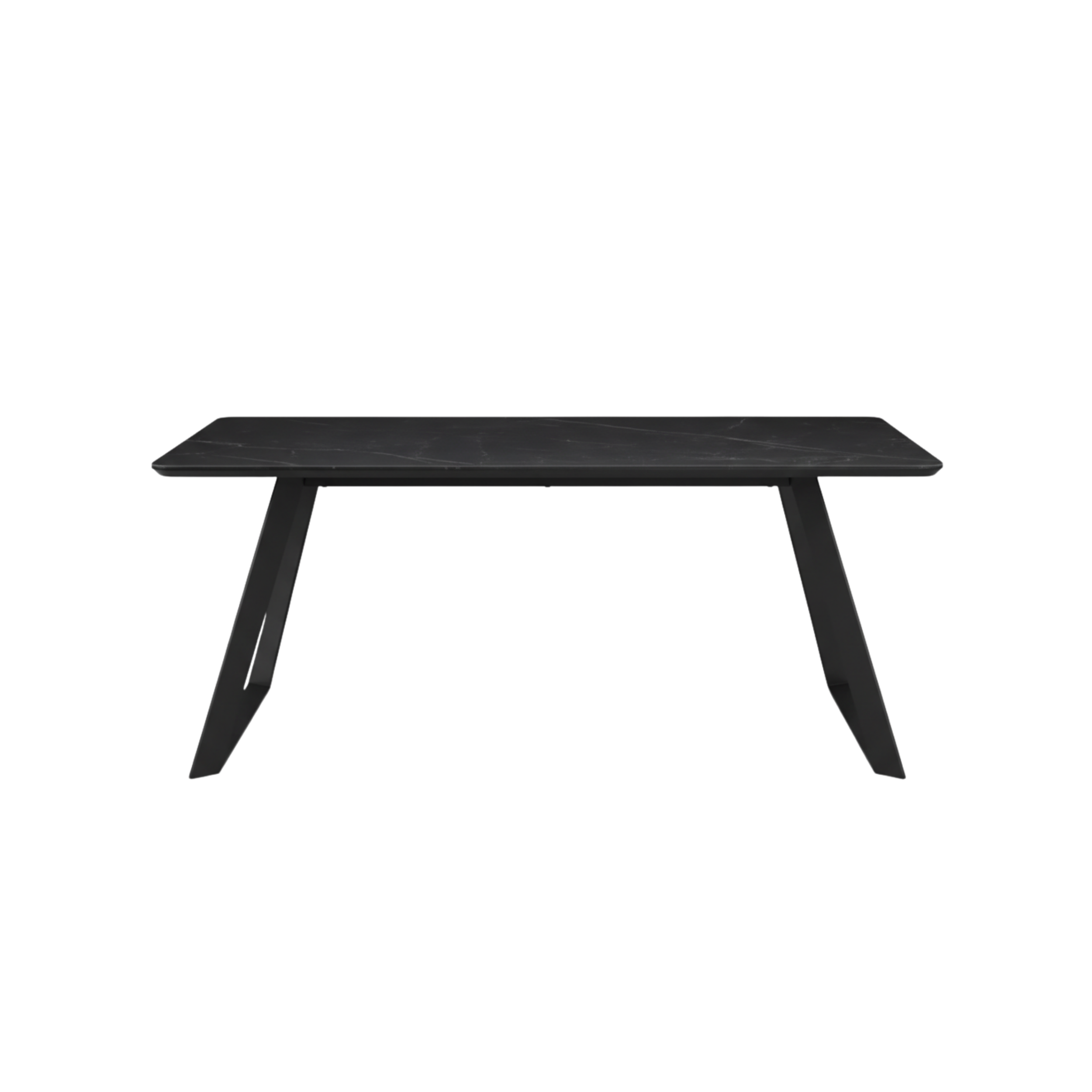 Mesa de comedor rectangular marmoleada negra