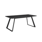 Mesa de comedor rectangular marmoleada negra
