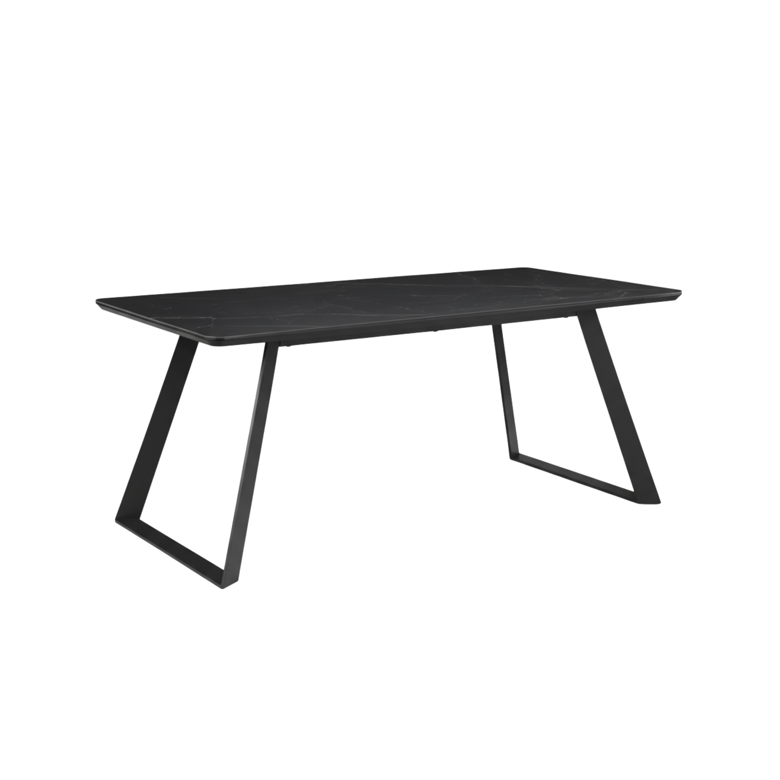Mesa de comedor rectangular marmoleada negra