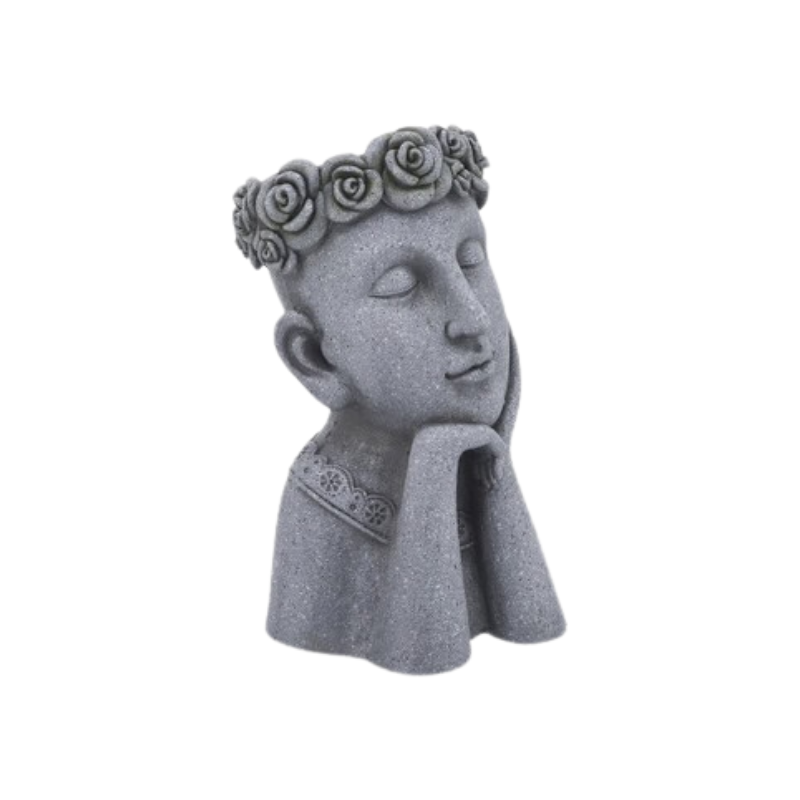 Maceta cara una mano en cara