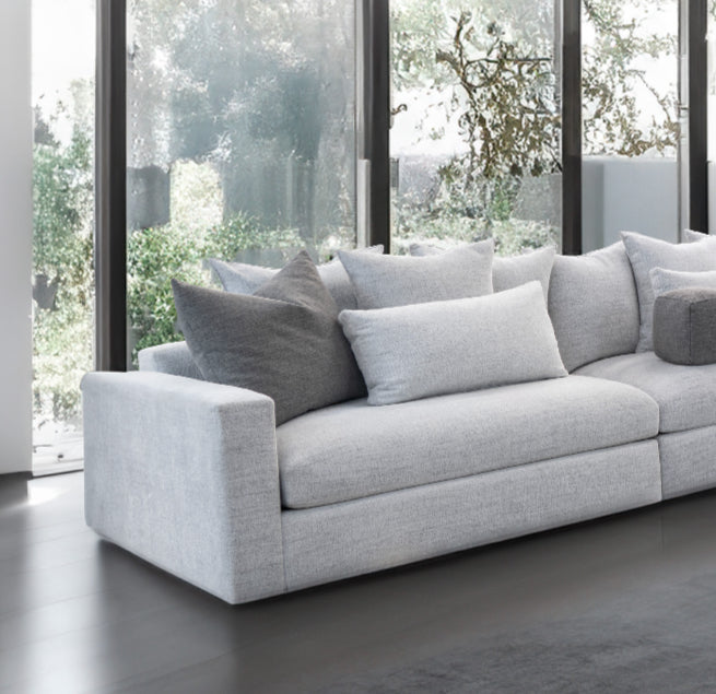 Sala seccional Rside en tela gris clara