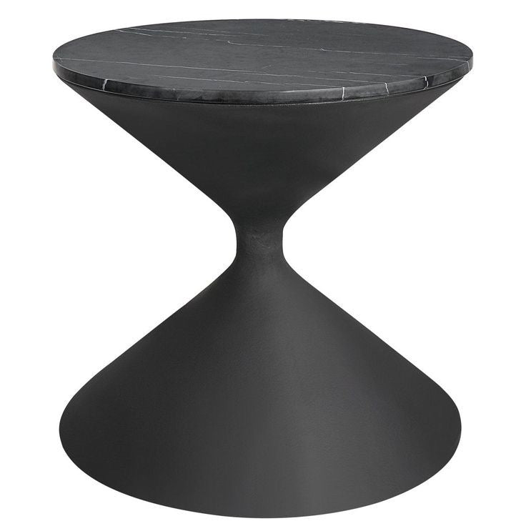 Mesa lateral cubierta de mármol gris negro
