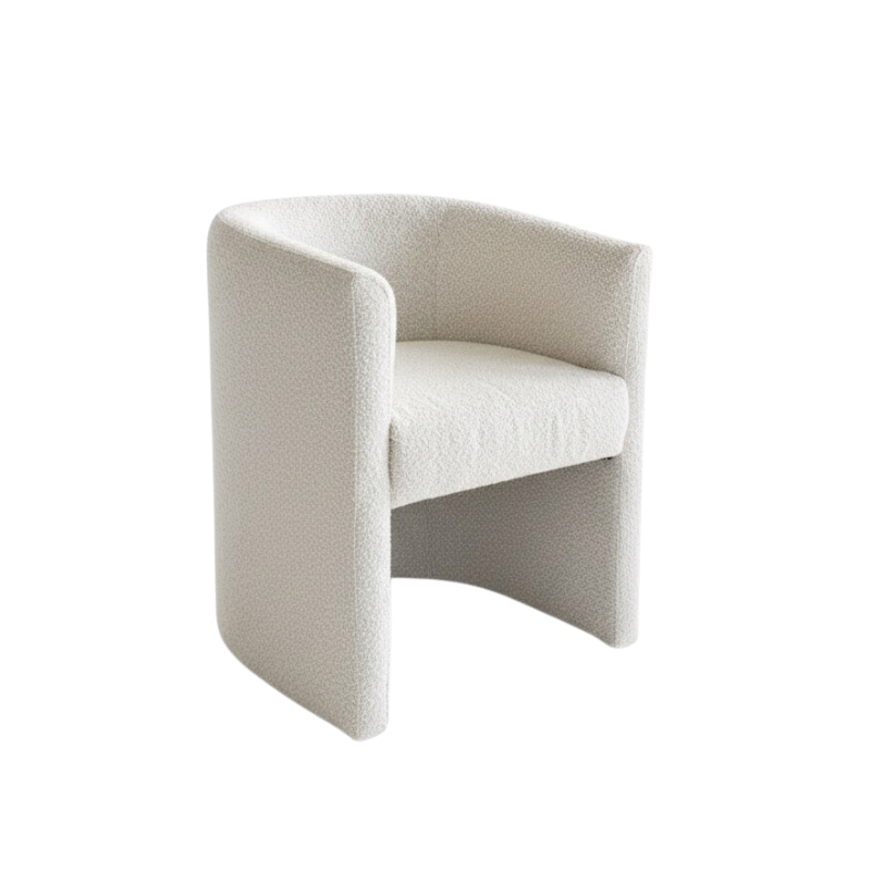 Silla Perkin en tela ivory