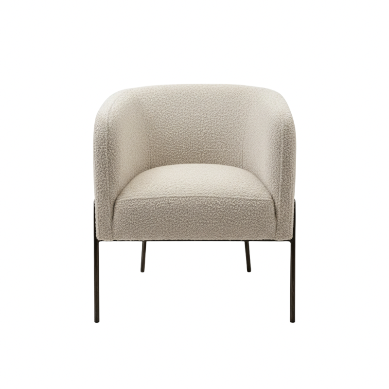 Sillón Ocasional Jacobsen en tela base metal