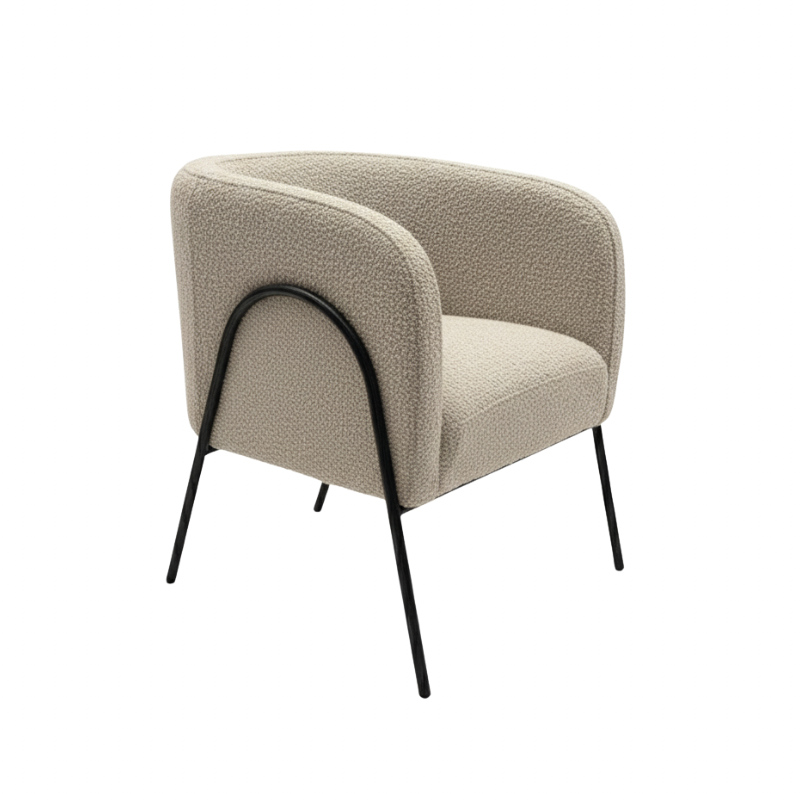 Sillón Ocasional Jacobsen en tela base metal