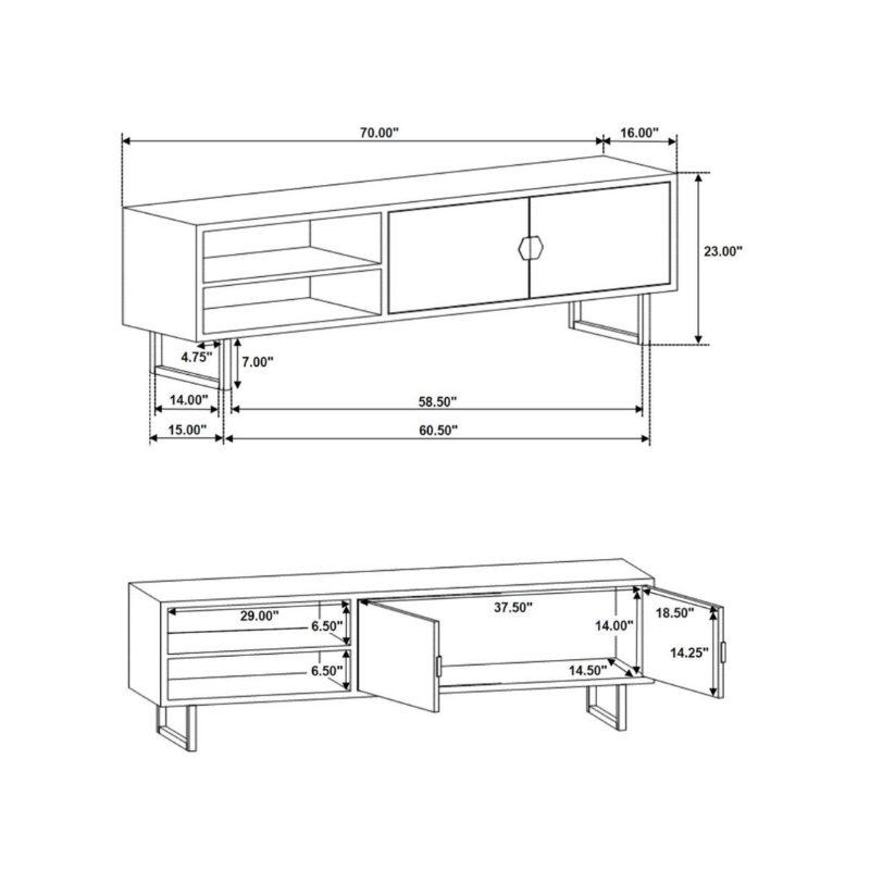 Mueble TV Bajo Negro