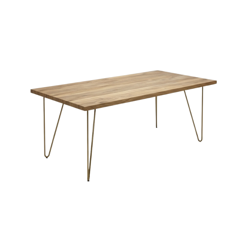 Mesa de comedor base dorada