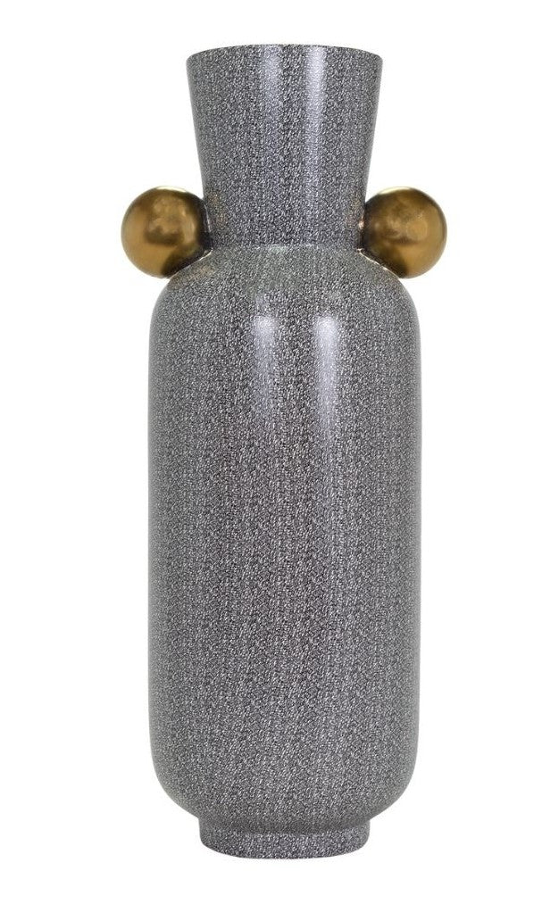 Jarrón cerámico gris alto