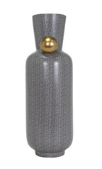 Jarrón cerámico gris alto