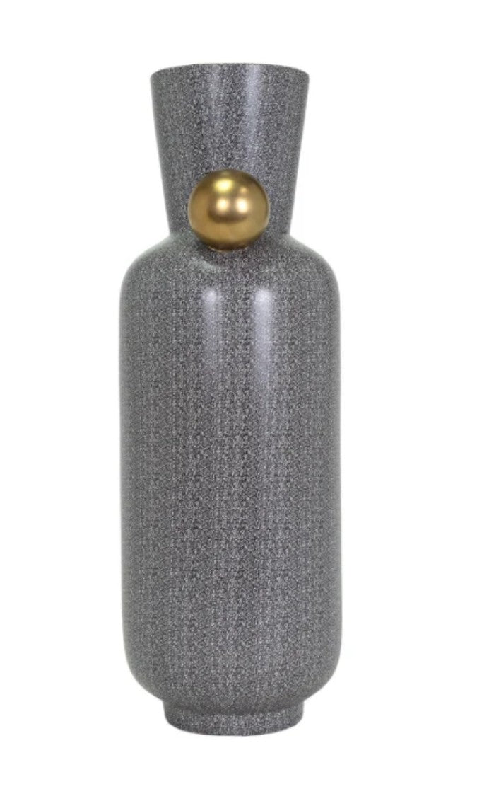Jarrón cerámico gris alto