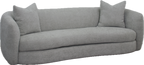 Sofà curvo en tela gris burda