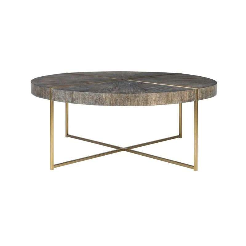 Mesa de centro detalle dorado
