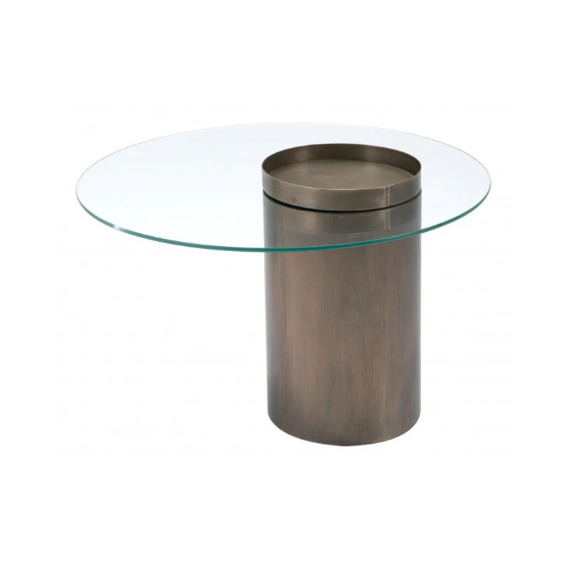 Mesa de centro cristal cilindro