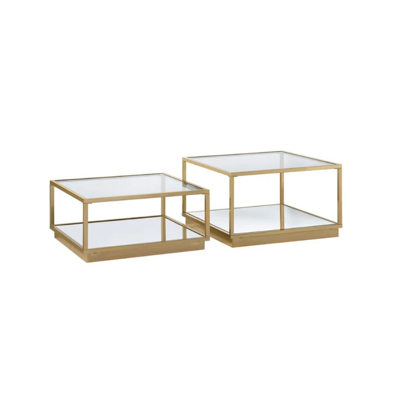 Mesa de centro Duo cromo dorado
