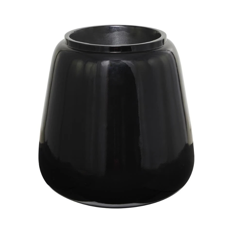 Maceta de fibra de vidrio negra