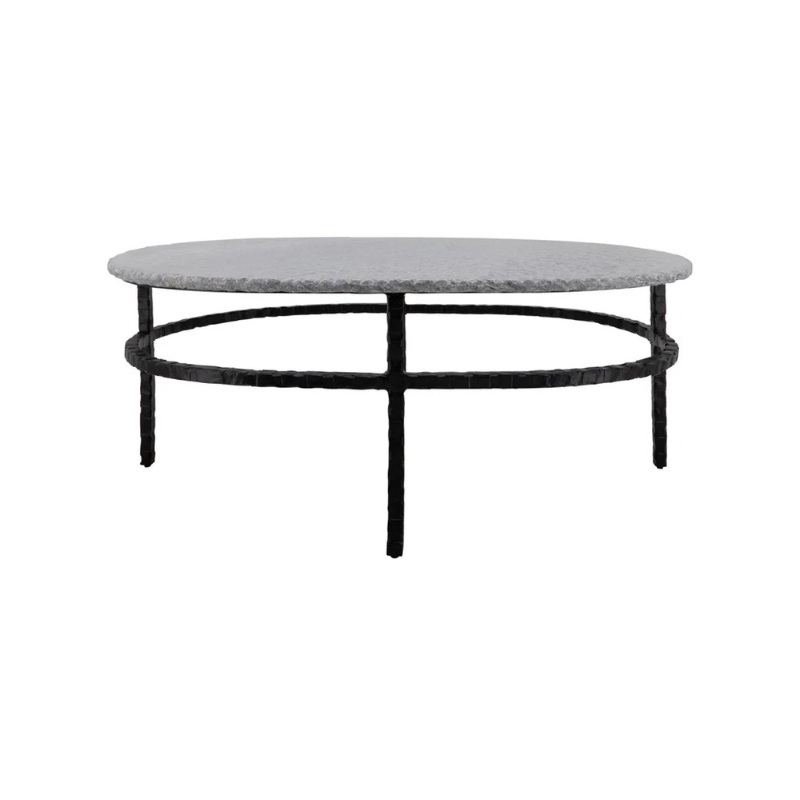 Mesa de centro ovalada mármol gris