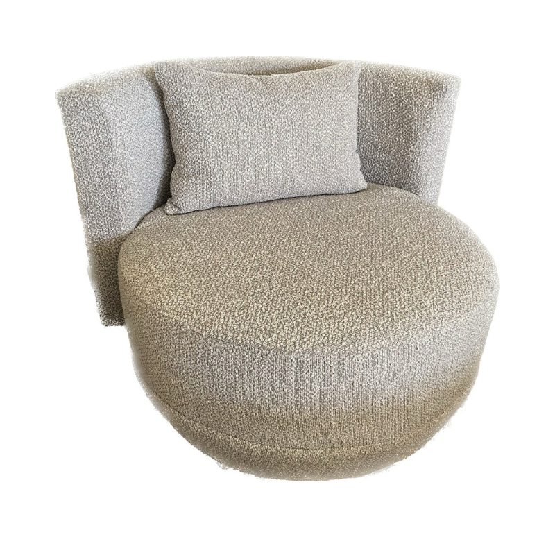 Sillón Ocasional curvo en tela giratorio