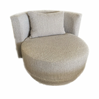 Sillón Ocasional curvo en tela giratorio