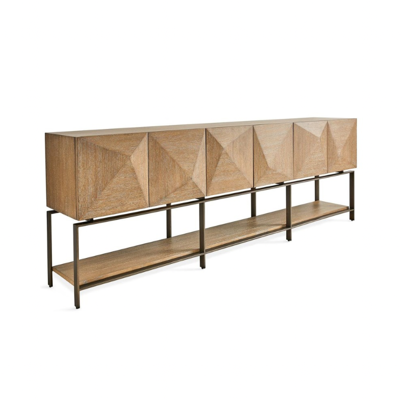 Credenza en madera clara base metálica
