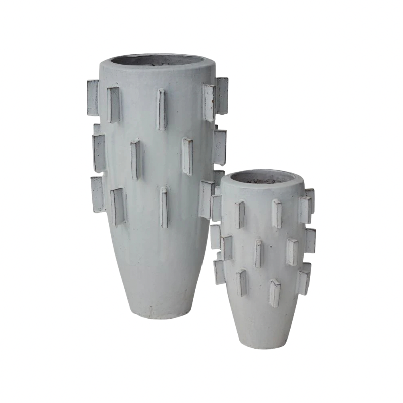 Jarron Alto esmaltado blanco