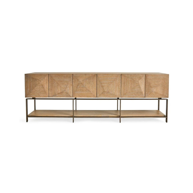 Credenza en madera clara base metálica
