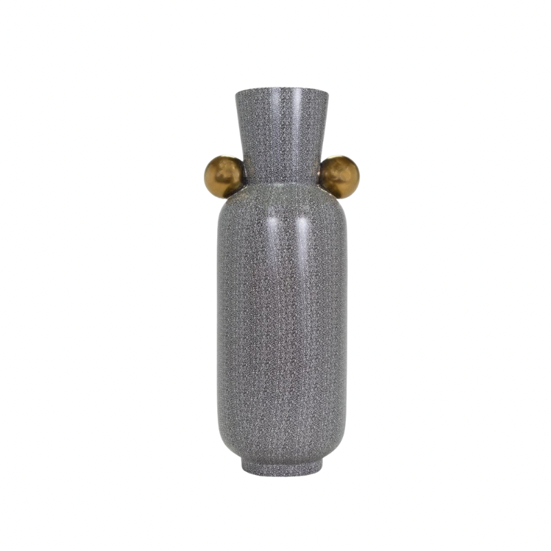 Jarrón cerámico gris alto