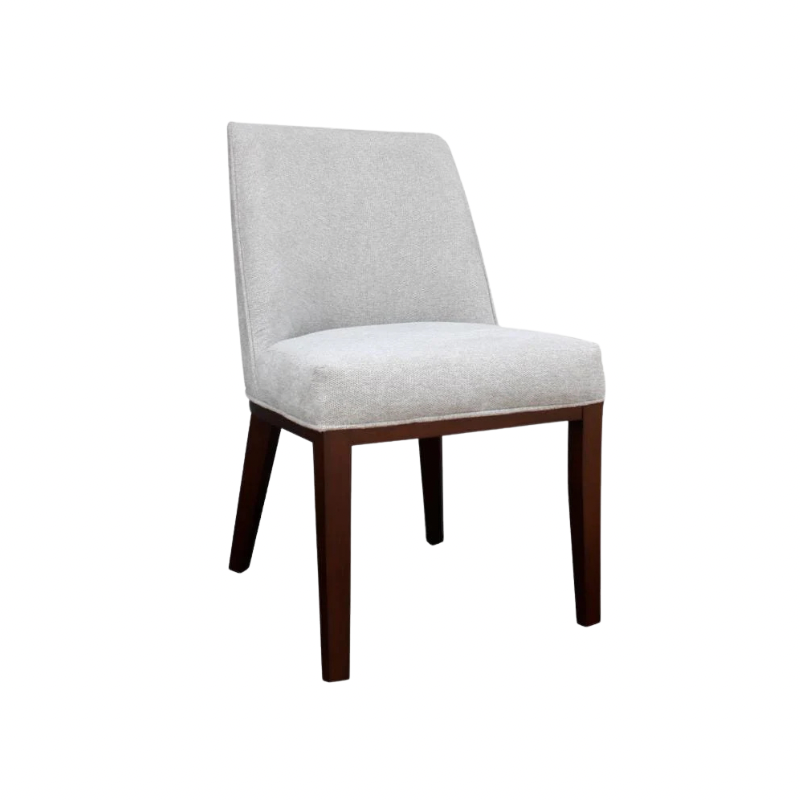Silla Ellen en tela gris clara