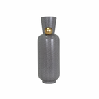 Jarrón cerámico gris alto