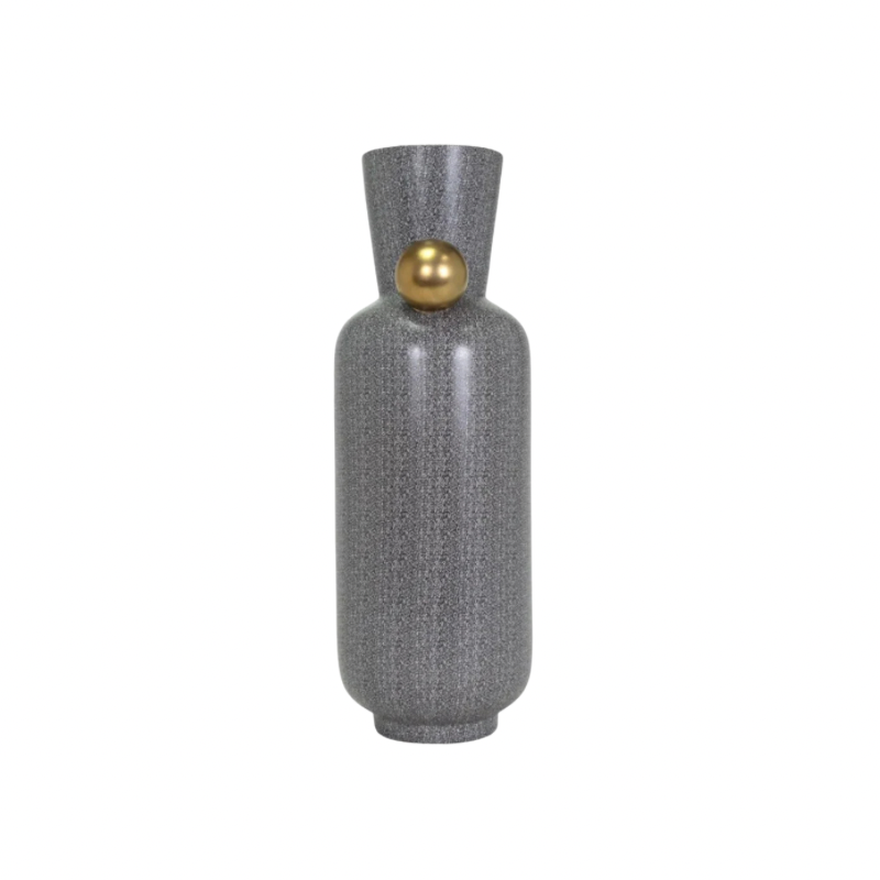 Jarrón cerámico gris alto