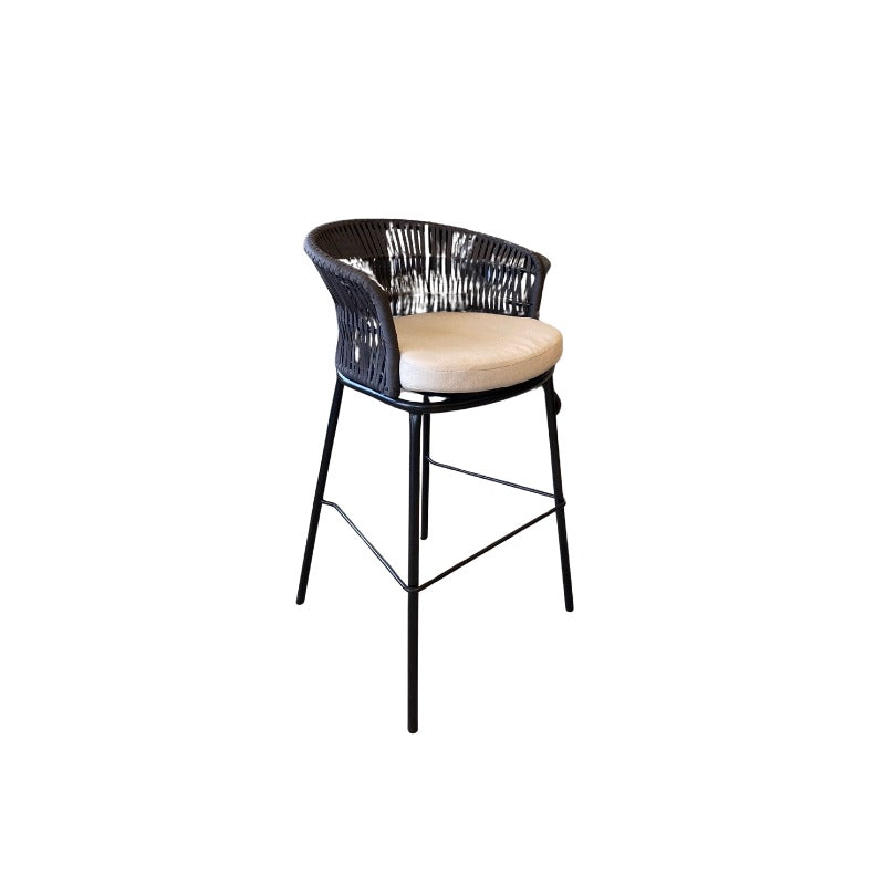 Banco bar tejido gris charcoal