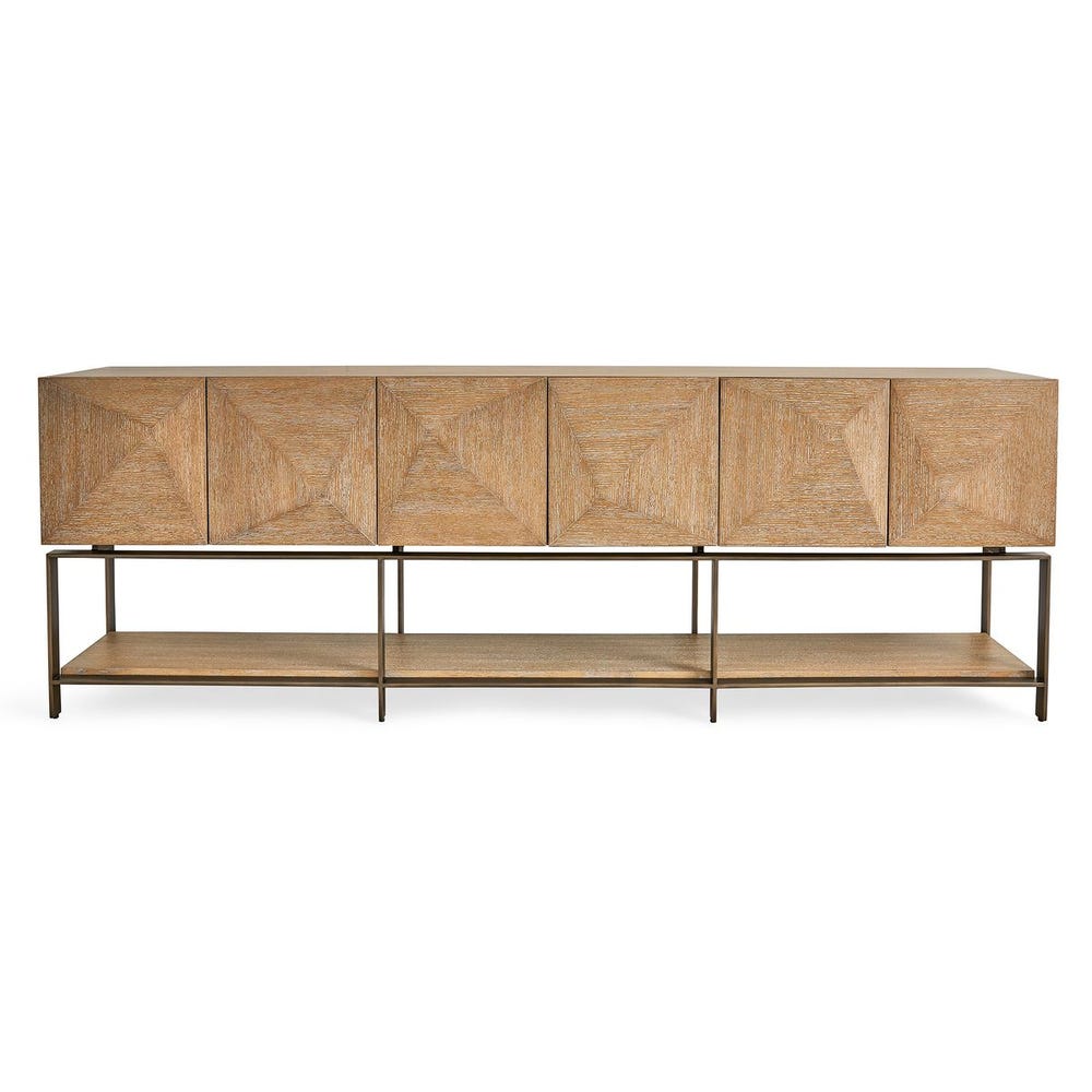 Credenza en madera clara base metálica