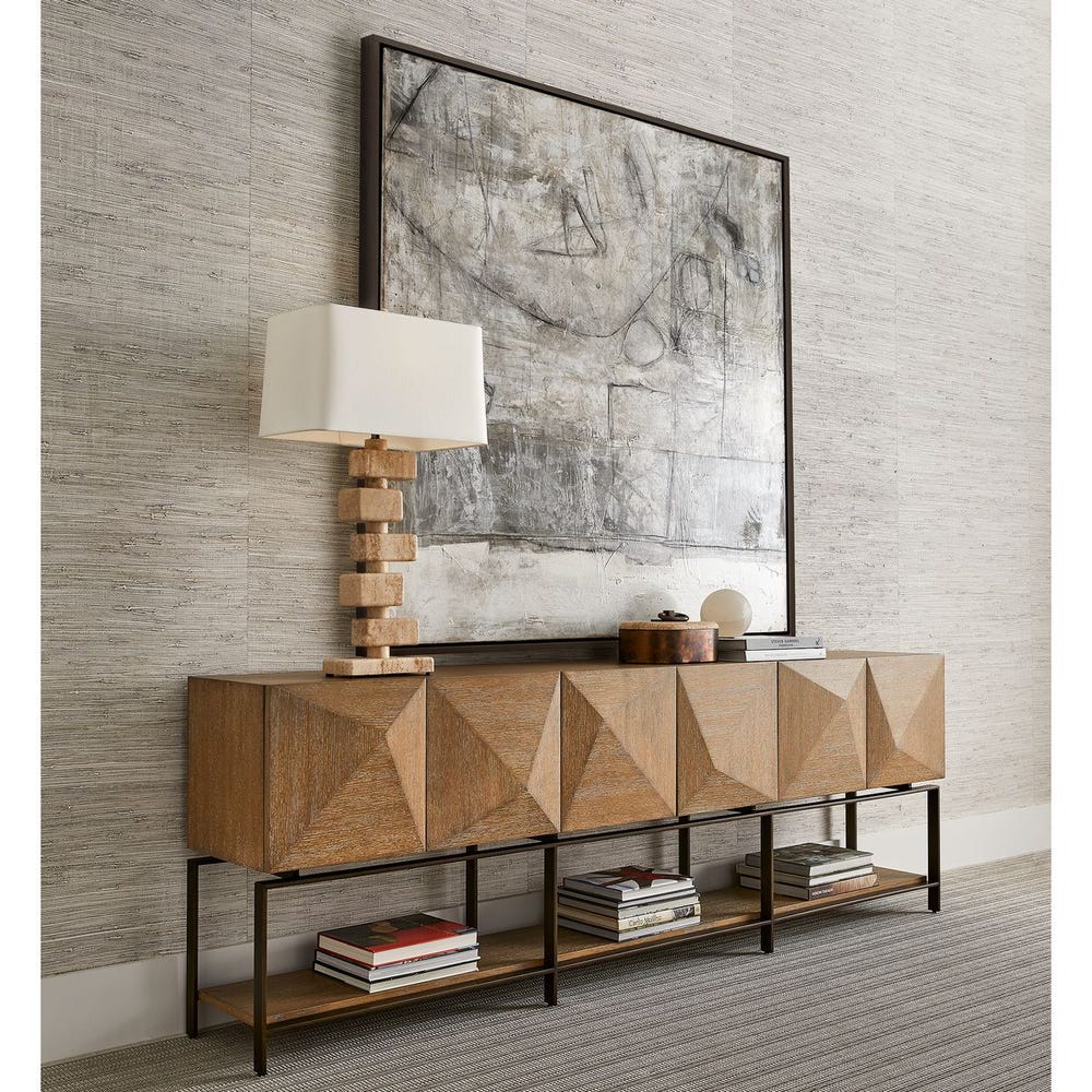Credenza en madera clara base metálica